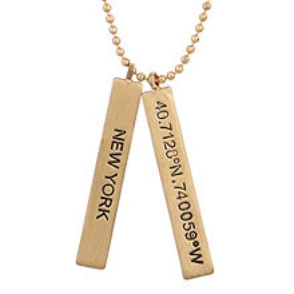 NEW YORK Dual-Bar Necklace, NWT!